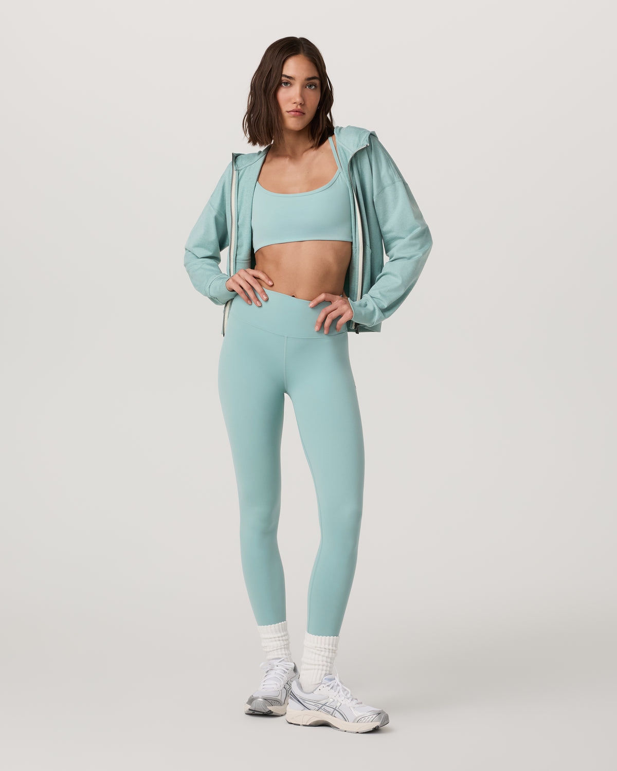 Halo Modern Full Zip Hoodie Sea Spray Heather - Vuori