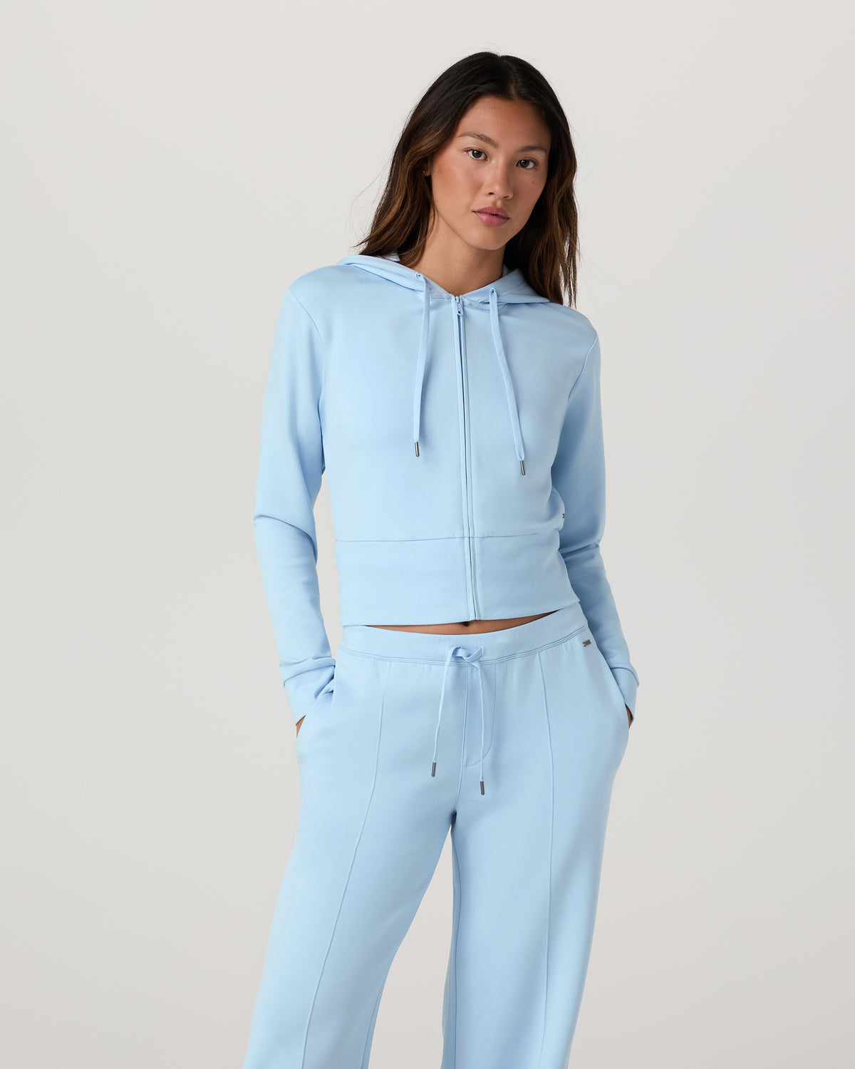 Compose Full Zip Hoodie Women's Crystal Blue Jacket - Vuori