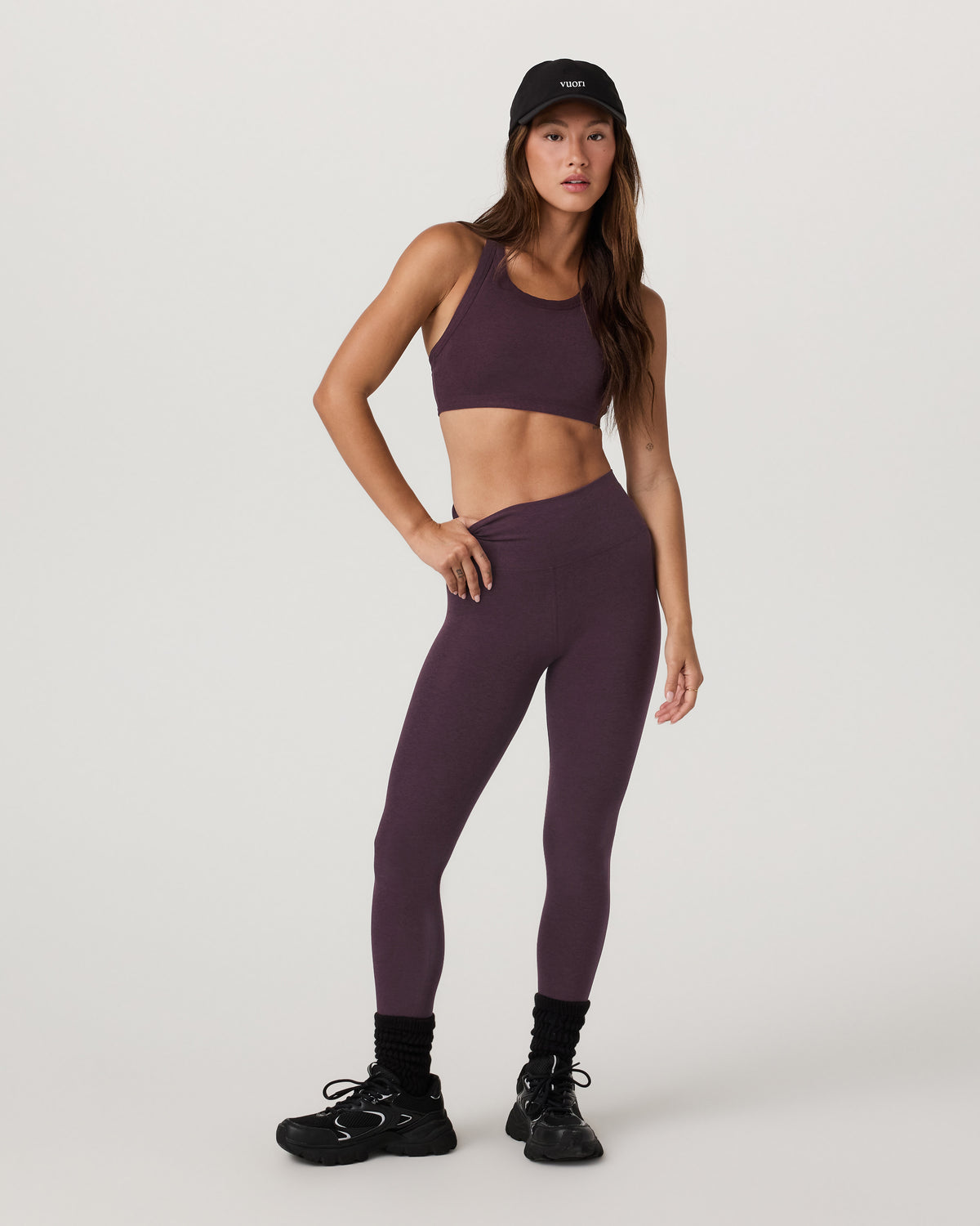 Clean Elevation Legging - Long Raisin Heather Leggings - Vuori