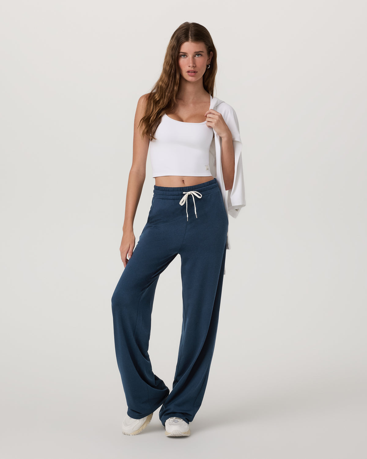 Halo Wideleg - Long Women's Blue Coast Heather Pants - Vuori