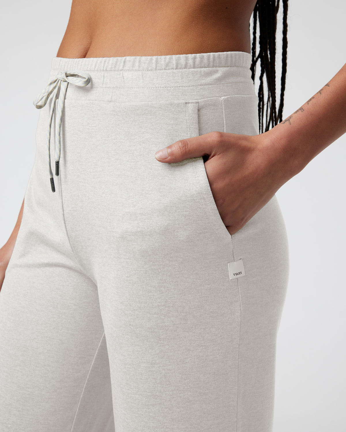 Halo Essential Wideleg - Long Ecru Heather - Vuori