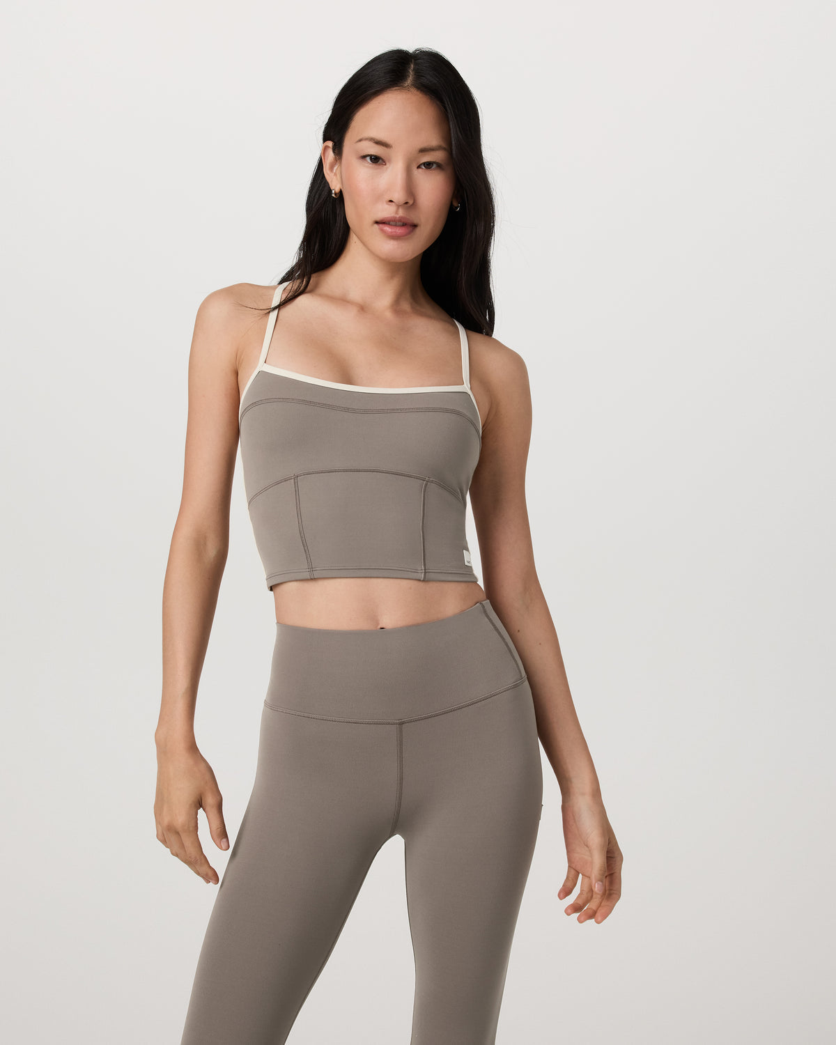 Vuori AllTheFeels™ Corset Tank Women's Smokey Taupe Top - Vuori
