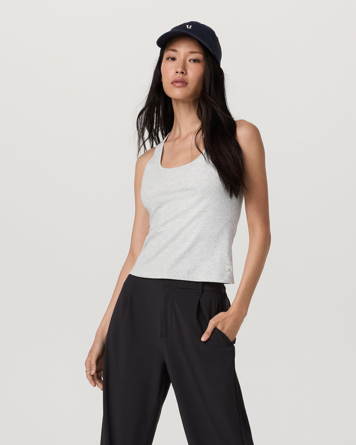 Pose Layering Tank Women's White Heather Grey Tank Top - Vuori