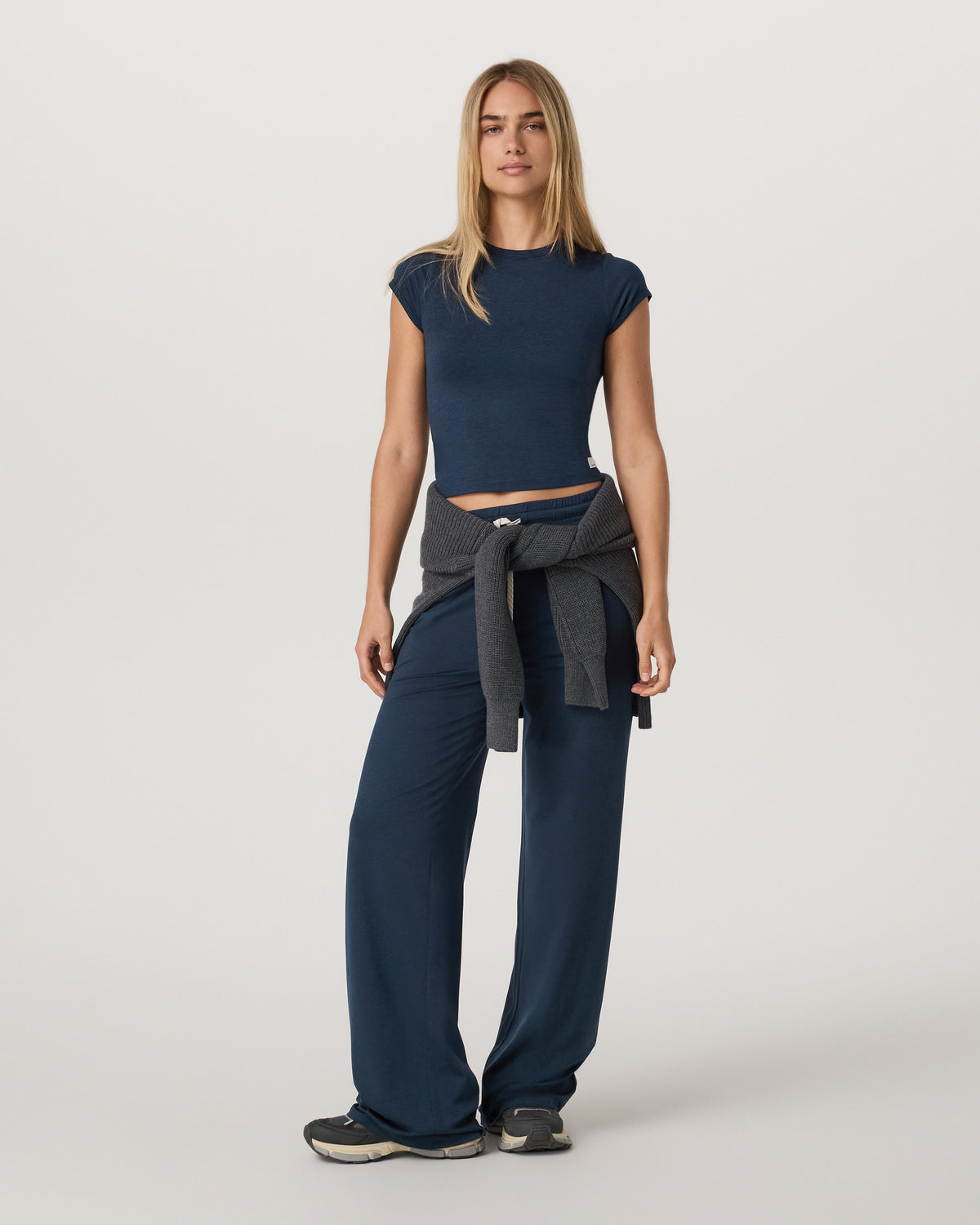 Women's Short Sleeve Halo Baby Tee Blue Coast Heather - Vuori