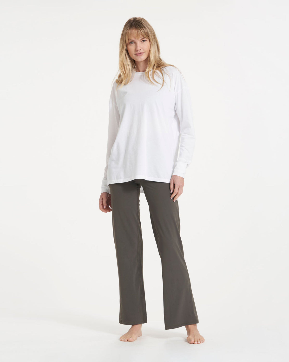 Long-Sleeve Feather Tee White - Vuori