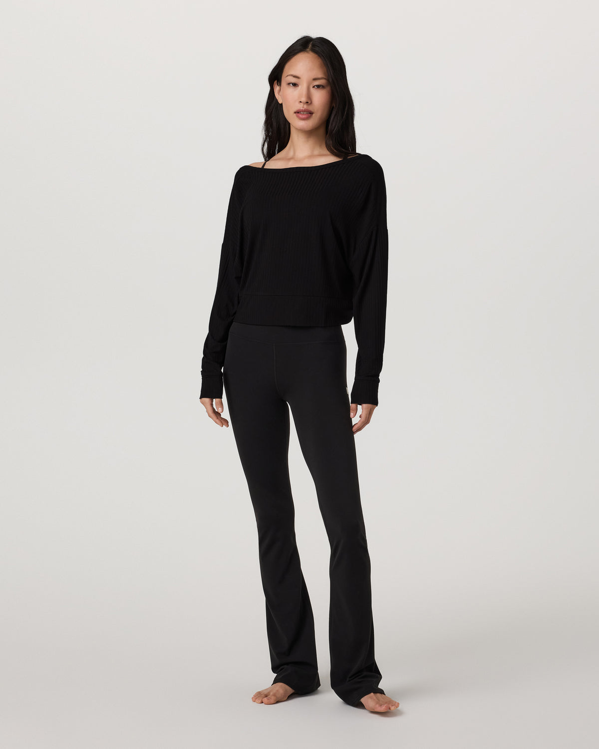 Long Sleeve Twist Top Women's Black Twist Top - Vuori