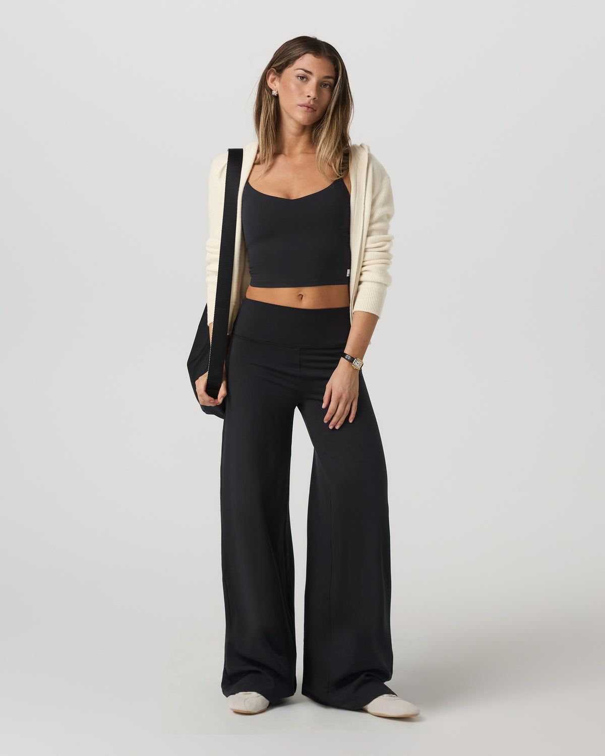 Halo Easy Wideleg Pant Women's Solid Black Wideleg Pants - Vuori