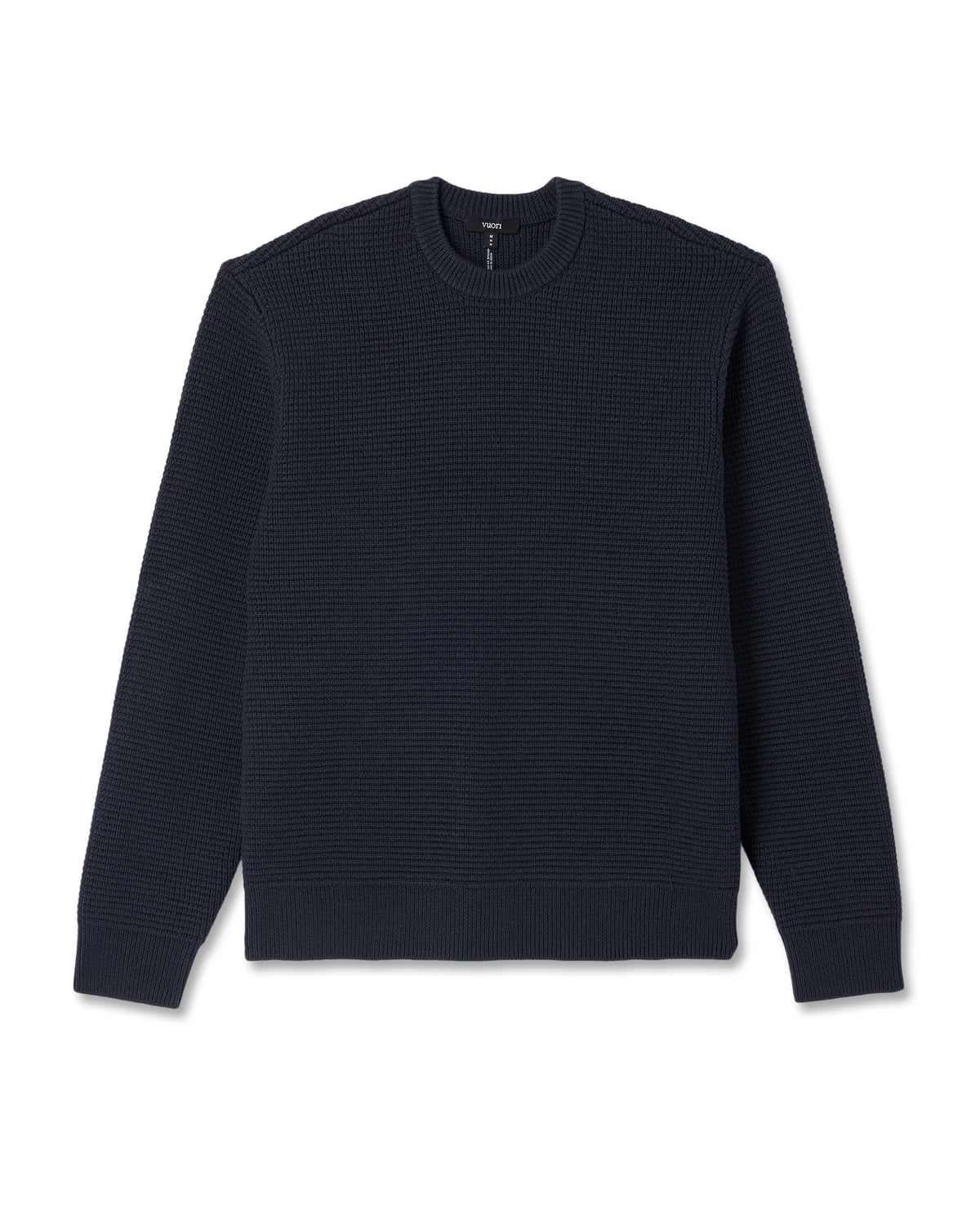 Denver Waffle Crew Sweater Men's Navy Wool Sweater - Vuori