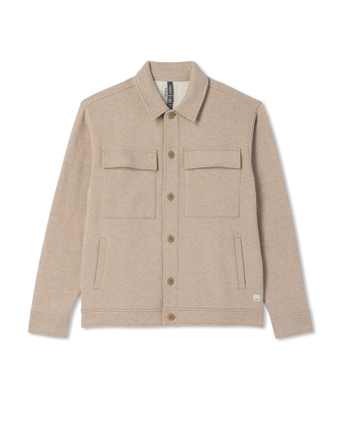 Seaside Shirt Jacket Men's Acorn Heather Fleece Jacket - Vuori