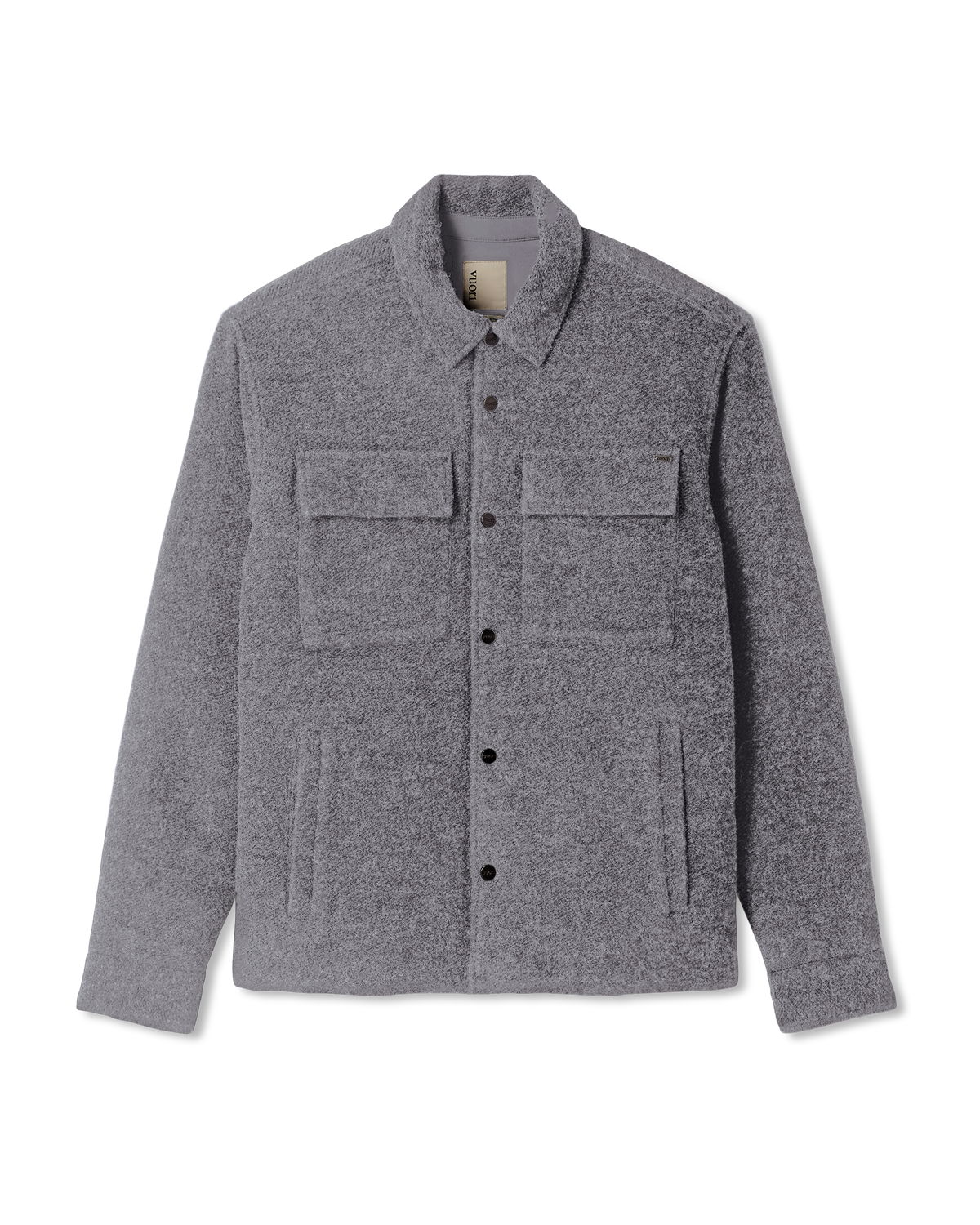 Plymouth Wool Shirt Jacket Men's Heather Grey Jacket - Vuori