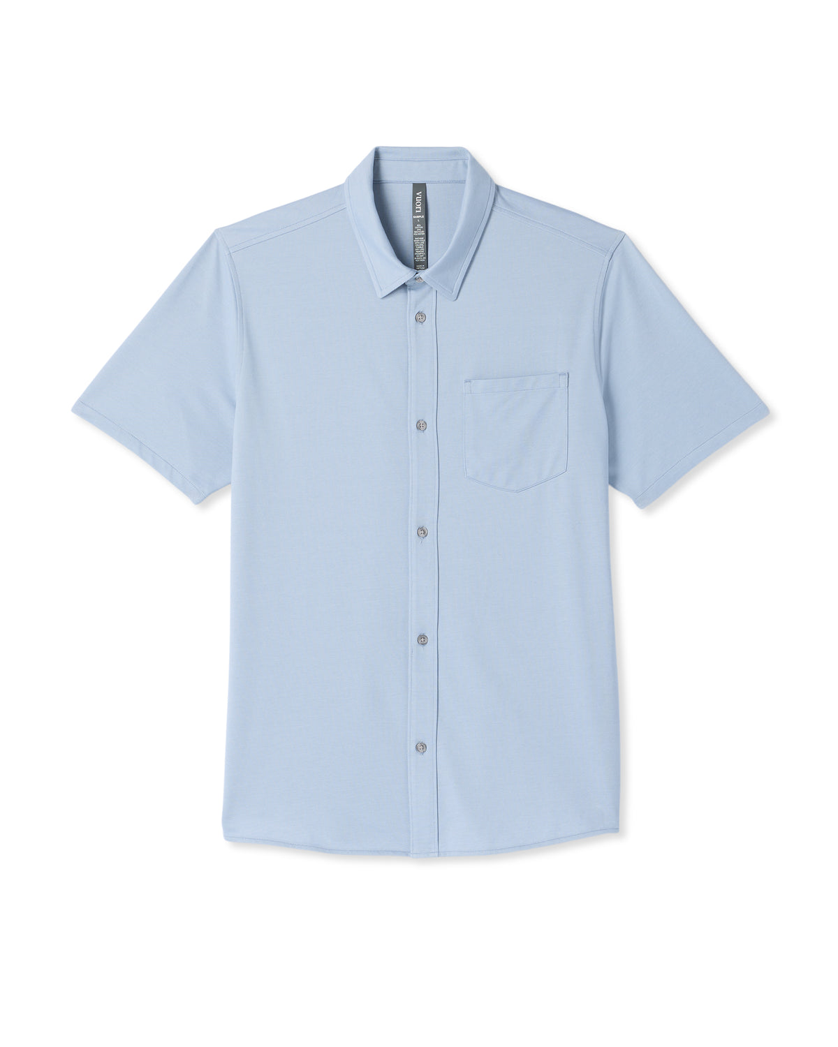 Short Sleeve Knit Oxford Button Down - Classic Fit Blue - Vuori