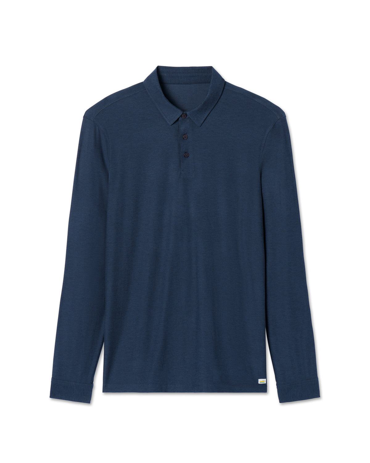 Long Sleeve Strato Tech Polo Navy Heather Blue Polo - Vuori