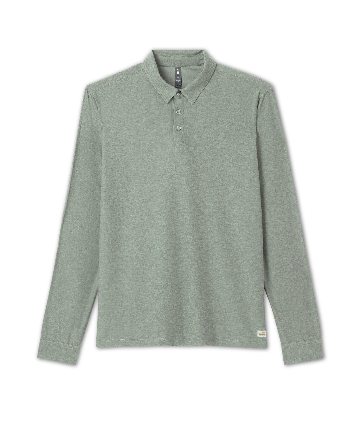 Long Sleeve Strato Tech Polo Men's Thyme Heather Shirt - Vuori