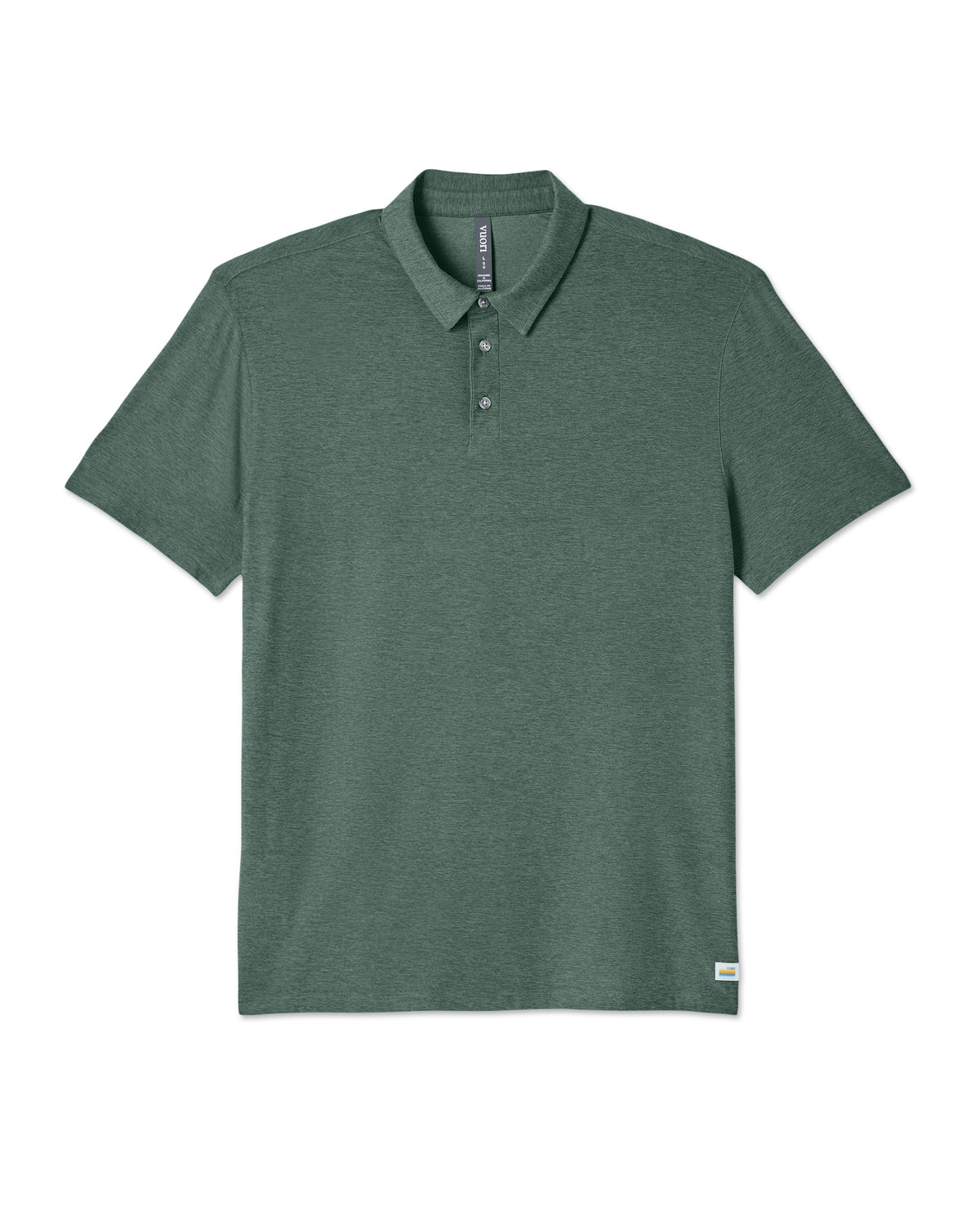 Strato Tech Polo Men's Agate Green Heather Polo Shirt - Vuori