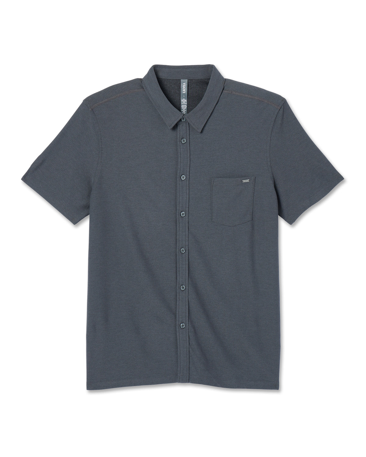 Short Sleeve Ace Button Down Men's Charcoal Shirt - Vuori