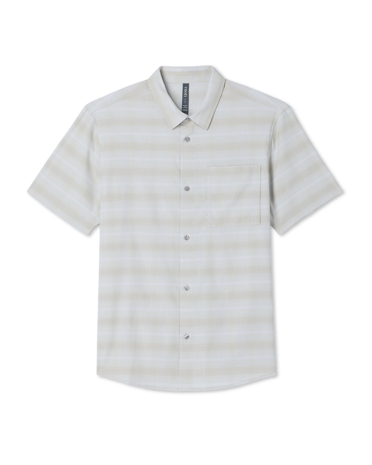 Men's Short Sleeve Plaid Button Down Shirt Sandalwood - Vuori