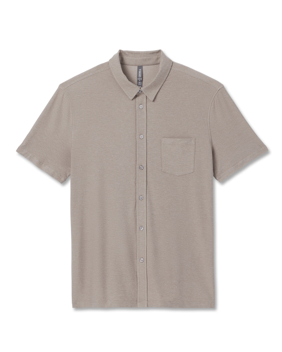 Short Sleeve Strato Button Down Mocha Heather - Vuori