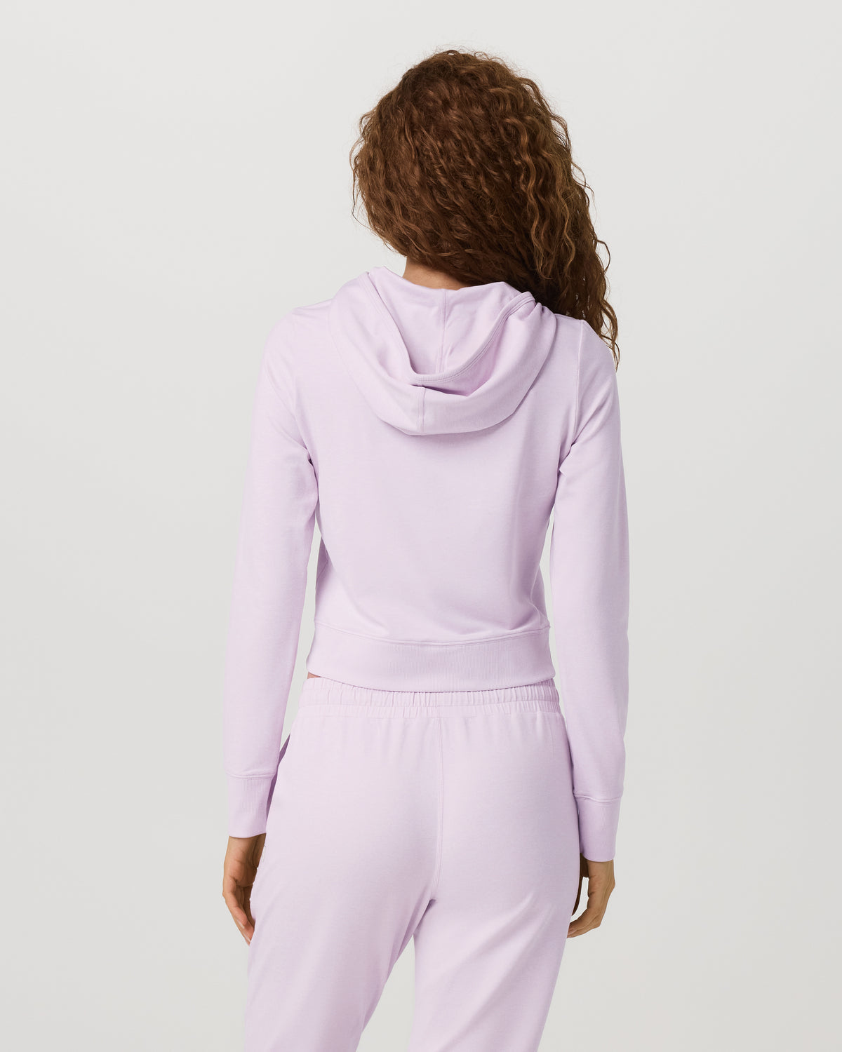 Halo Mini Full Zip Hoodie Lilac Breeze Heather Fitted Hoodie - Vuori