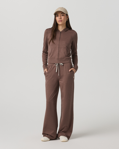Halo Mini Full Zip Hoodie Women's Sable Heather Hoodie - Vuori