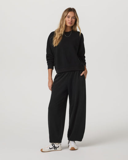 Sedona Seams Crew Women's Black Fleece Sweatshirt - Vuori