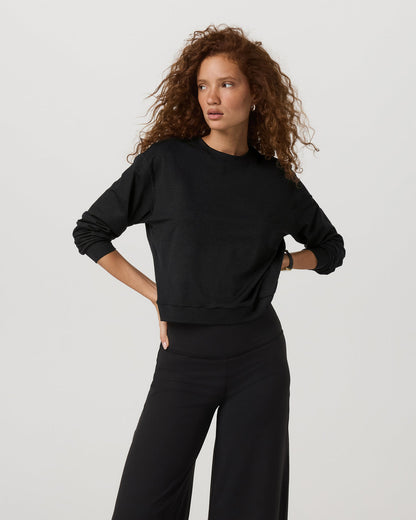 Halo Modern Crew Women's Black Heather Sweatshirt - Vuori