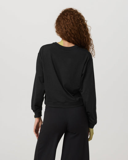 Halo Modern Crew Women's Black Heather Sweatshirt - Vuori