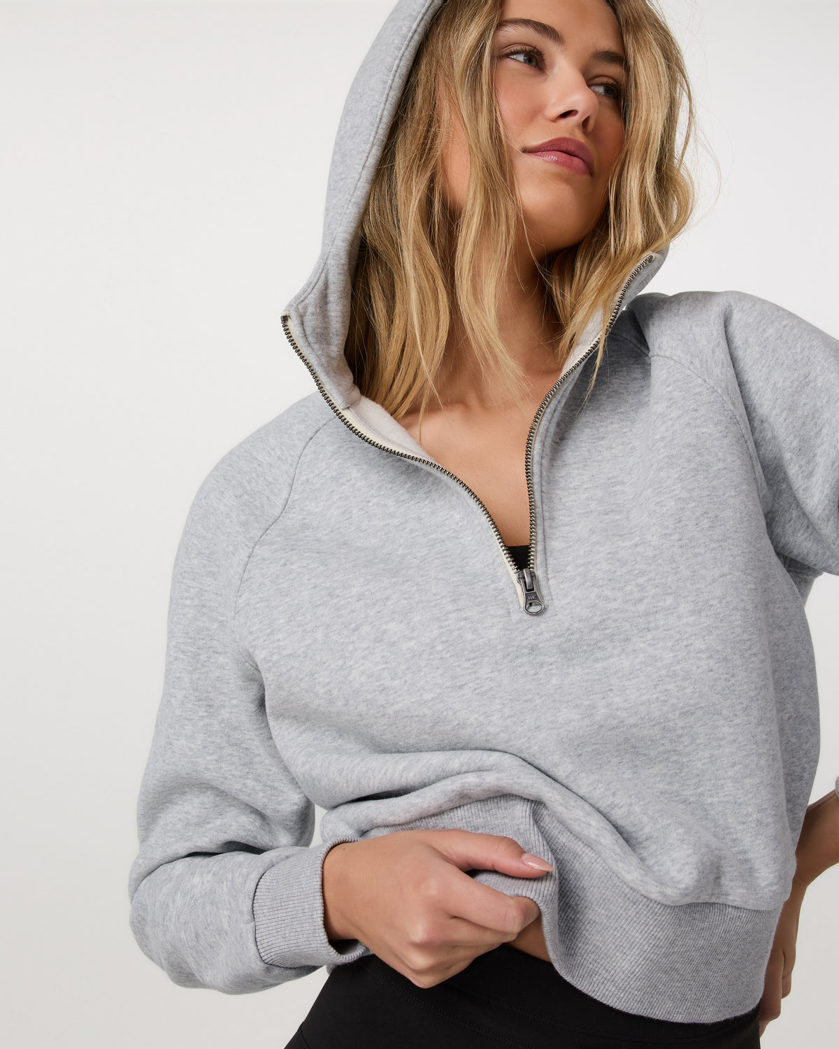Restore Half Zip Hoodie Light Heather Grey Hoodie - Vuori