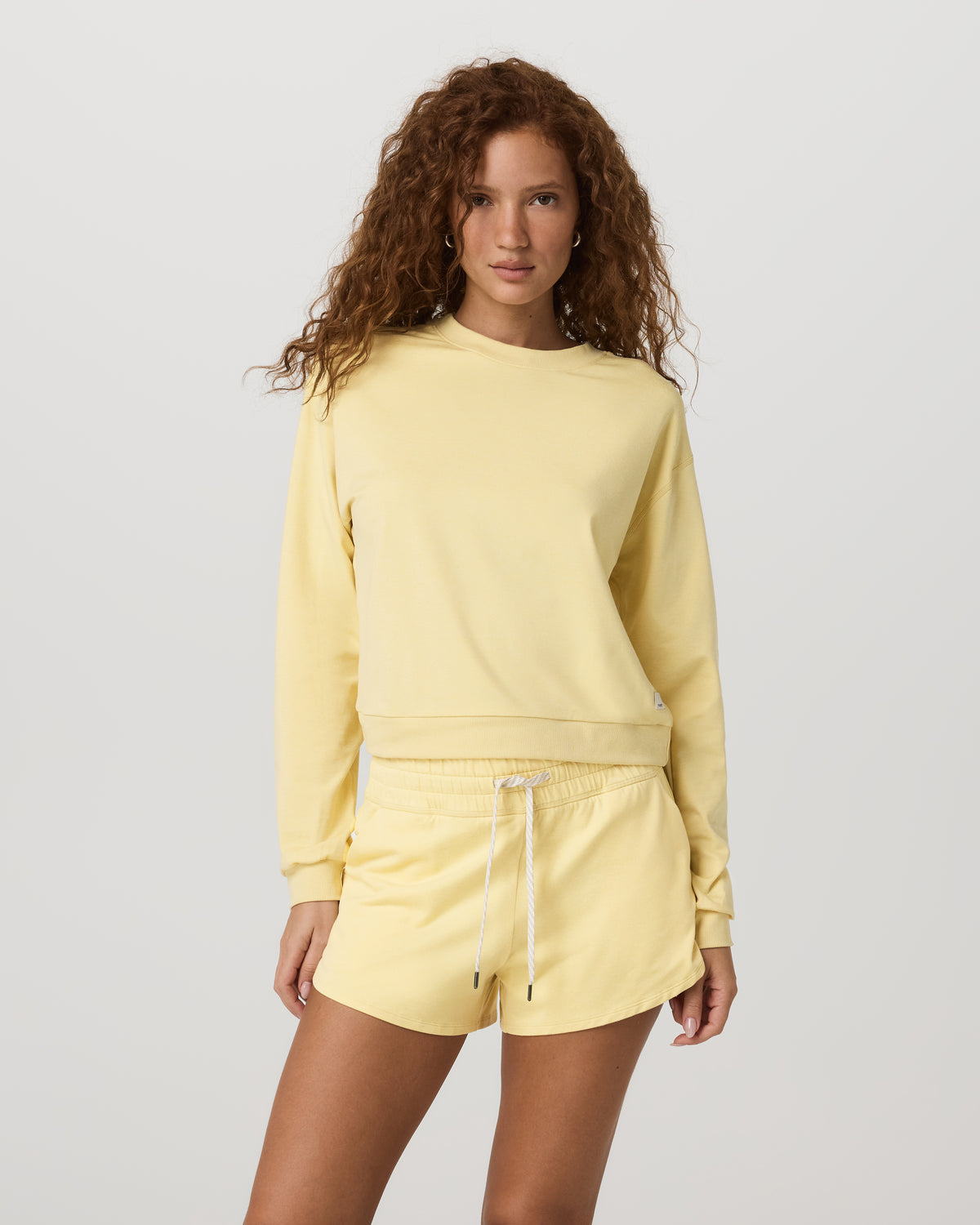 Halo Modern Crew Lemon Snap Heather Lounge Sweatshirt - Vuori
