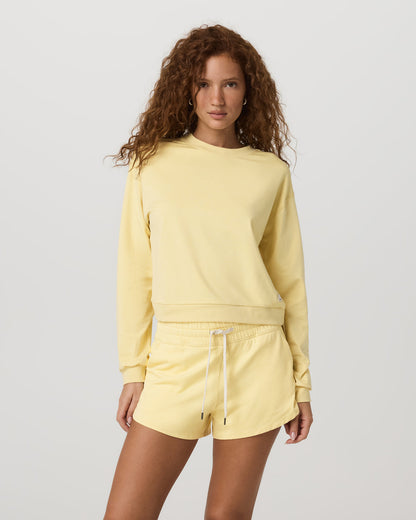 Halo Modern Crew Lemon Snap Heather Lounge Sweatshirt - Vuori