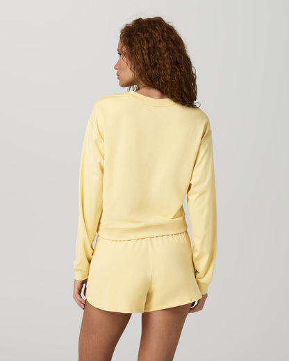 Halo Modern Crew Lemon Snap Heather Lounge Sweatshirt - Vuori