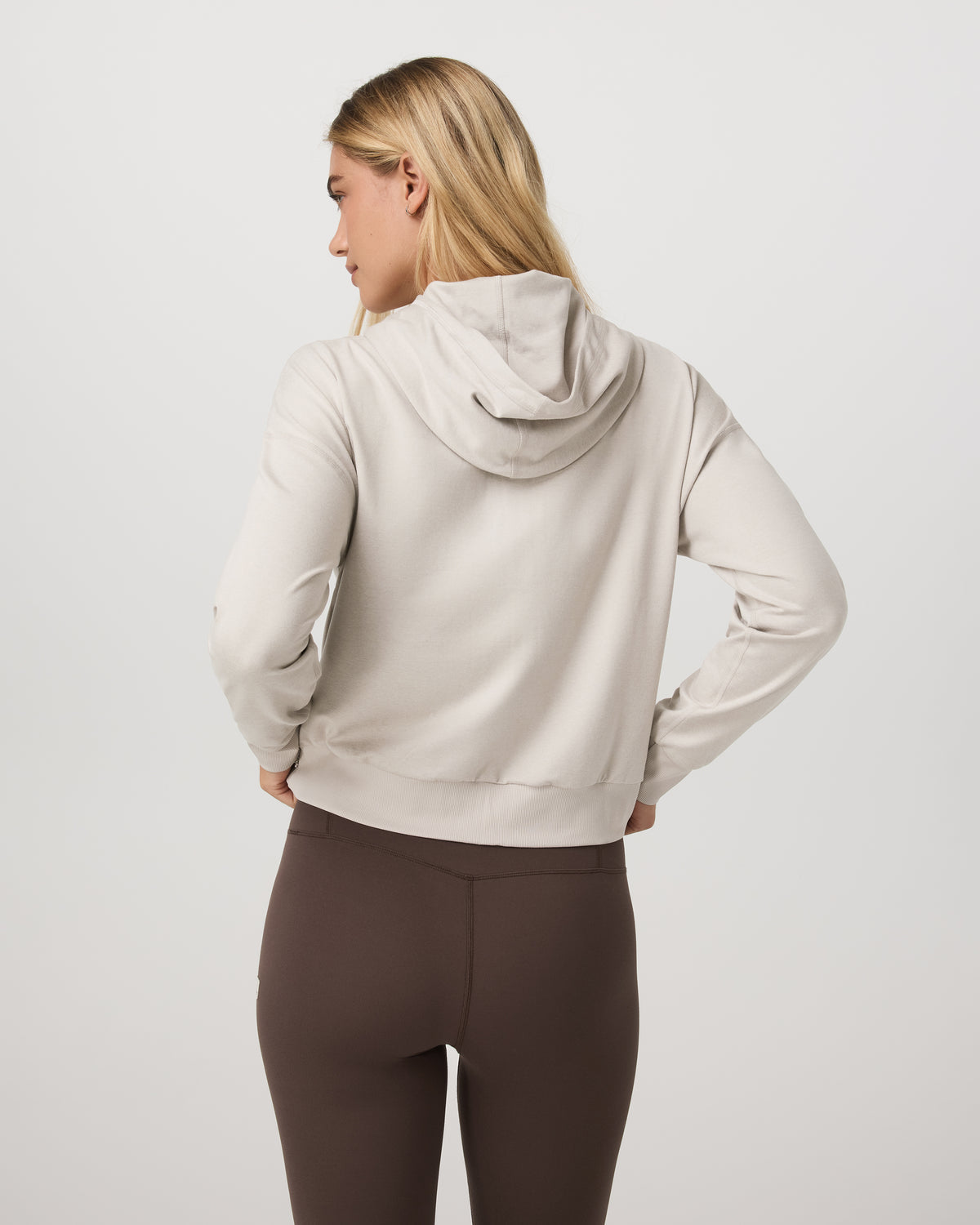 Halo Full Zip Hoodie Women's Ecru Heather Hoodie - Vuori