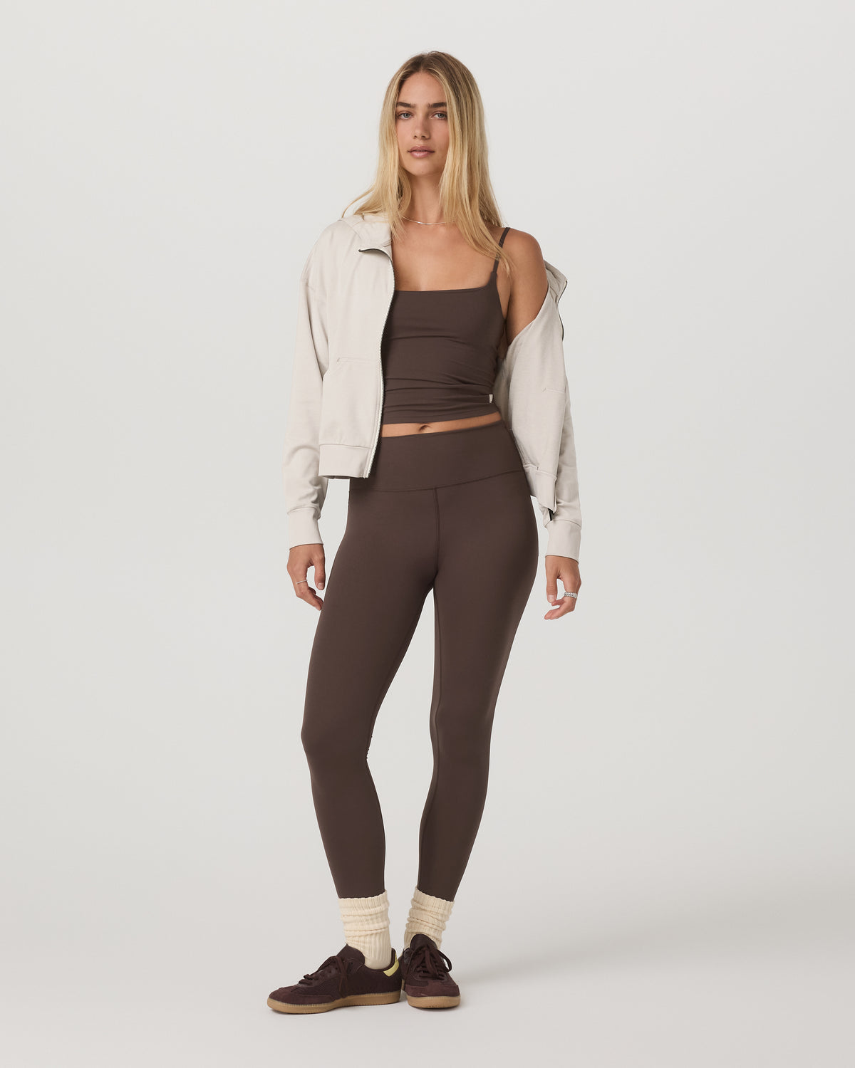 Halo Full Zip Hoodie Women's Ecru Heather Hoodie - Vuori