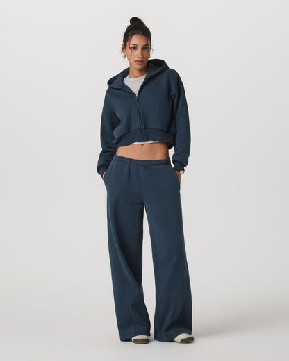 Restore Mini Full Zip Hoodie Ocean Blue Oversized Hoodie - Vuori