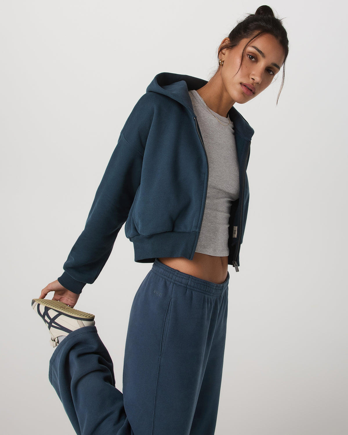 Restore Mini Full Zip Hoodie Ocean Blue Oversized Hoodie - Vuori