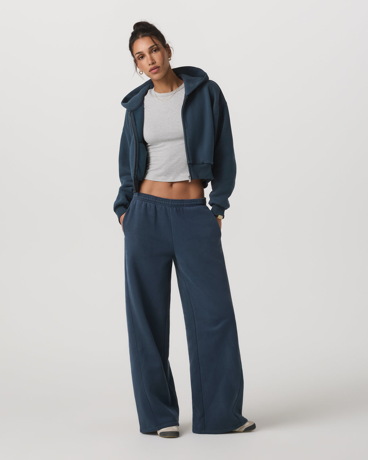 Restore Mini Full Zip Hoodie Ocean Blue Oversized Hoodie - Vuori
