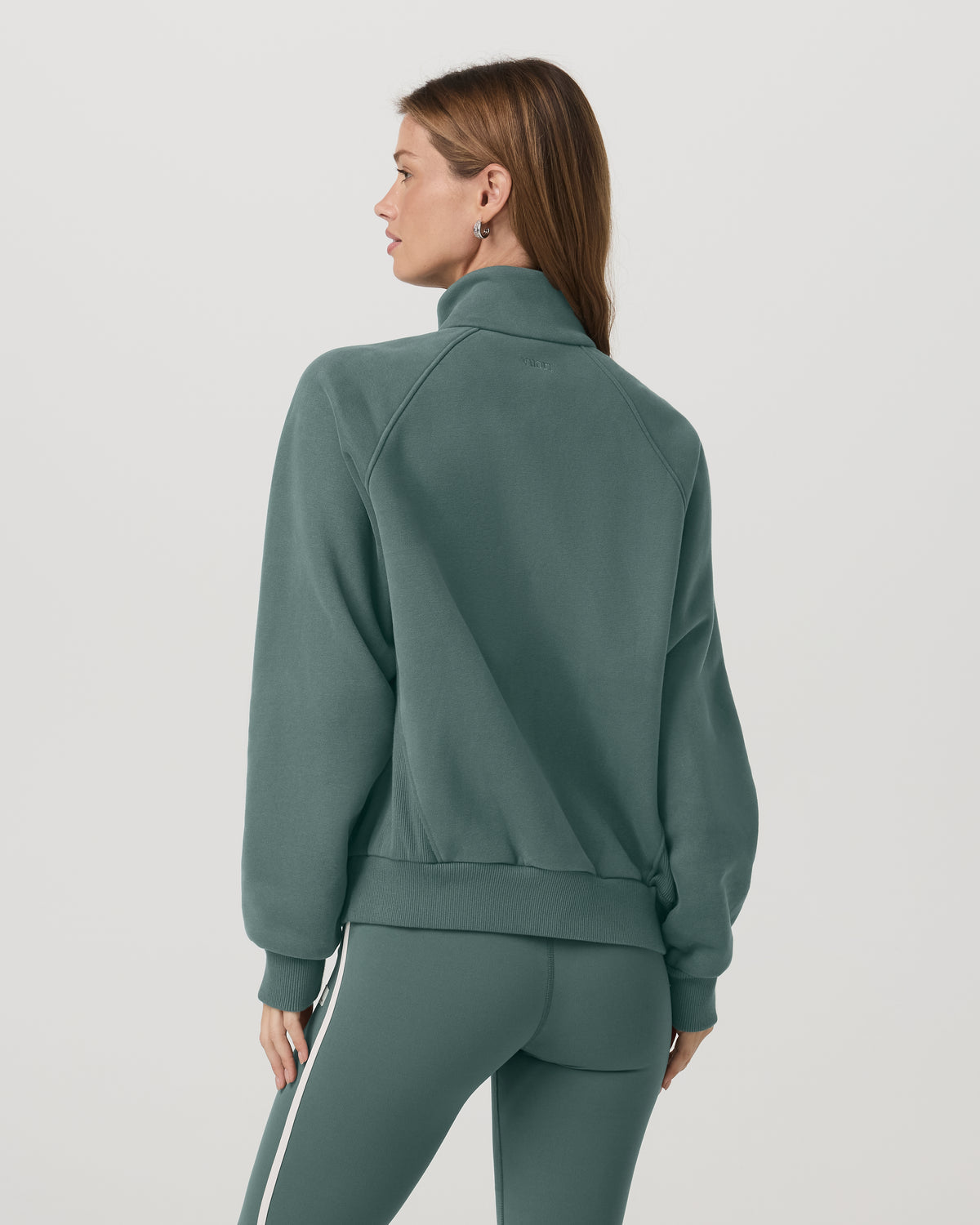 Restore Double Zip Sweatshirt Agate Green Full-Zip Fleece - Vuori