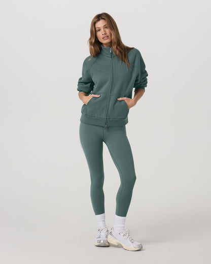 Restore Double Zip Sweatshirt Agate Green Full-Zip Fleece - Vuori
