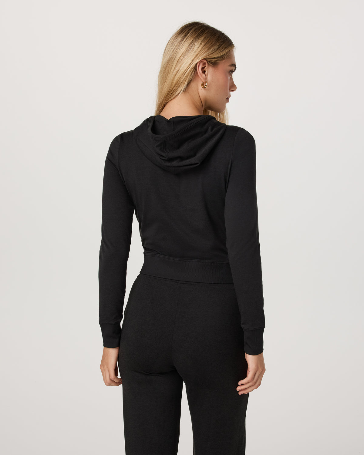 Halo Mini Full Zip Hoodie Black Heather - Vuori