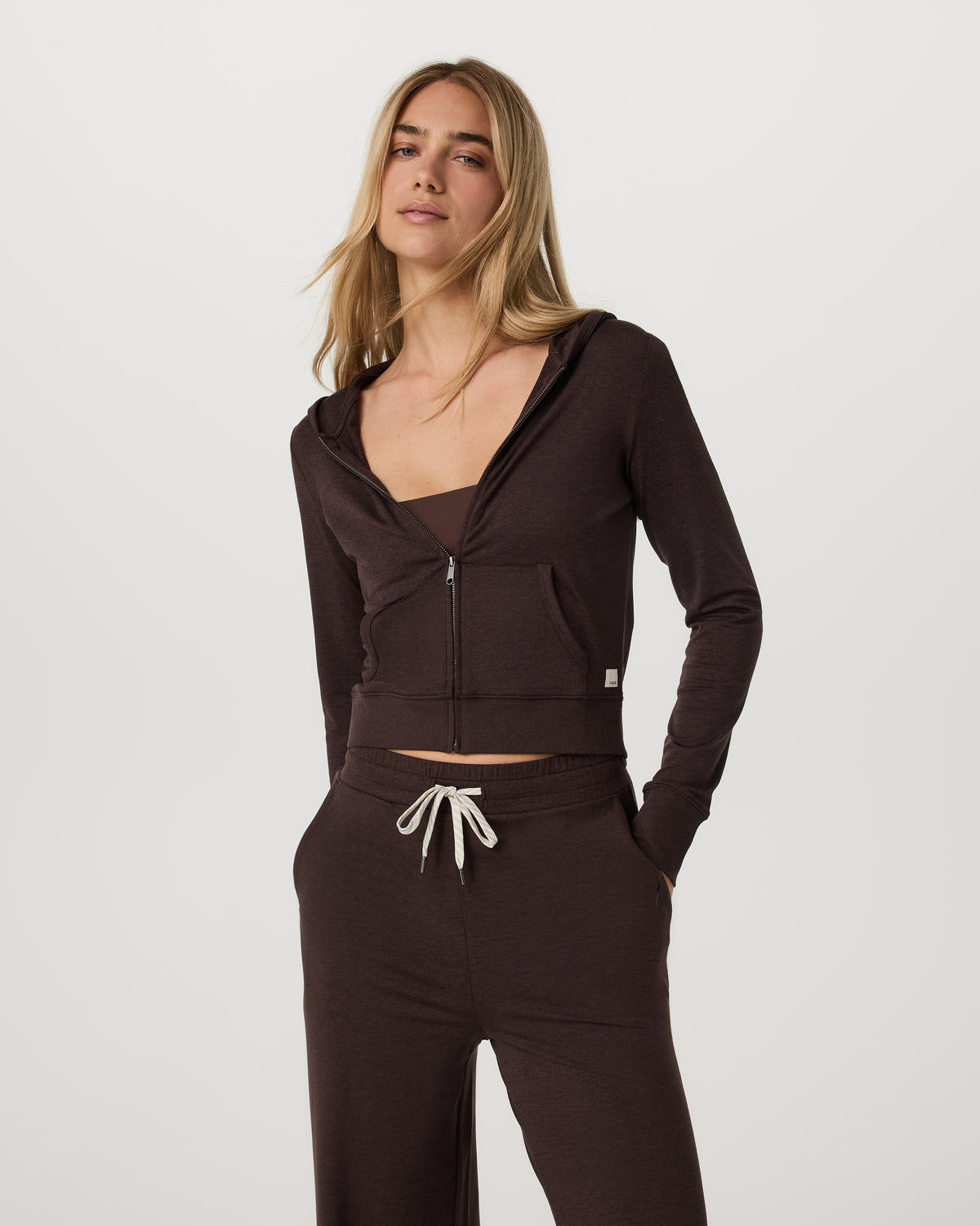 Halo Mini FZ Hoodie Women's Java Heather Hoodie - Vuori