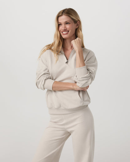 Granite Half Zip Women's Oatmeal Heather Sweatshirt - Vuori