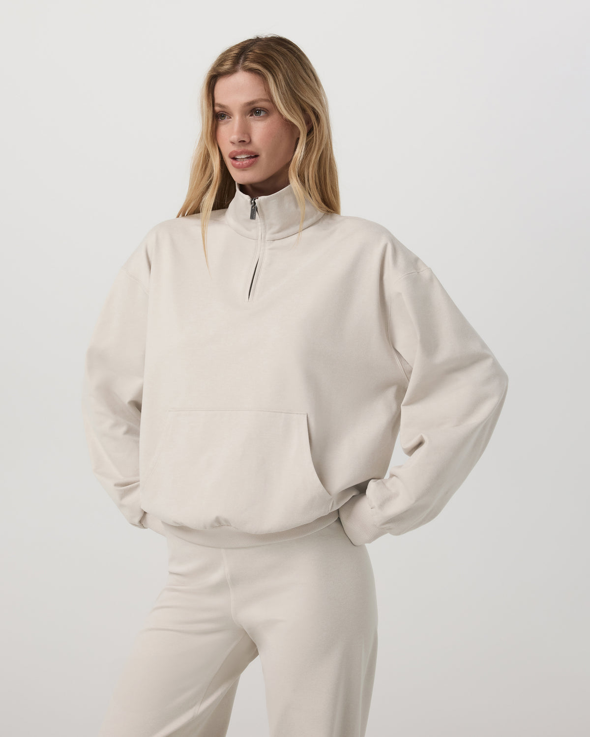 Granite Half Zip Women's Oatmeal Heather Sweatshirt - Vuori