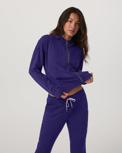 Halo Full Zip Hoodie Women's Stellar Sky Heather Hoodie - Vuori