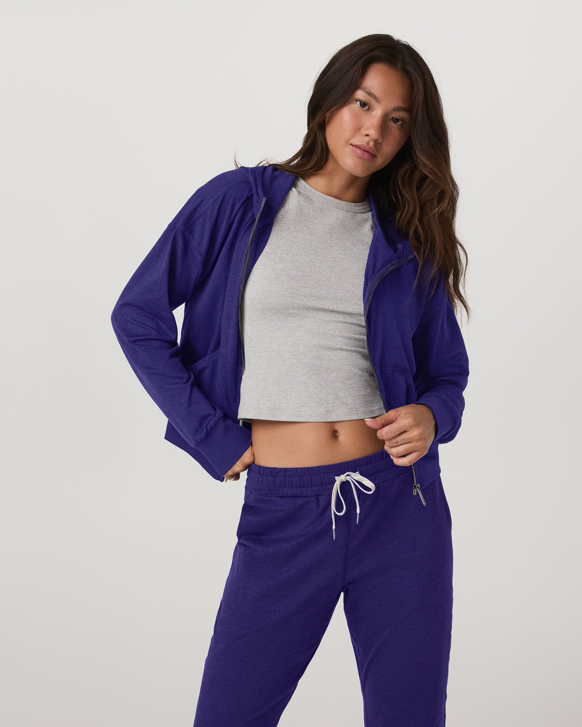 Halo Full Zip Hoodie Women's Stellar Sky Heather Hoodie - Vuori