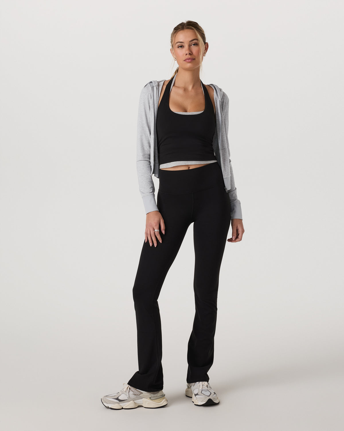 Halo Mini Full Zip Hoodie Pale Grey Heather - Vuori