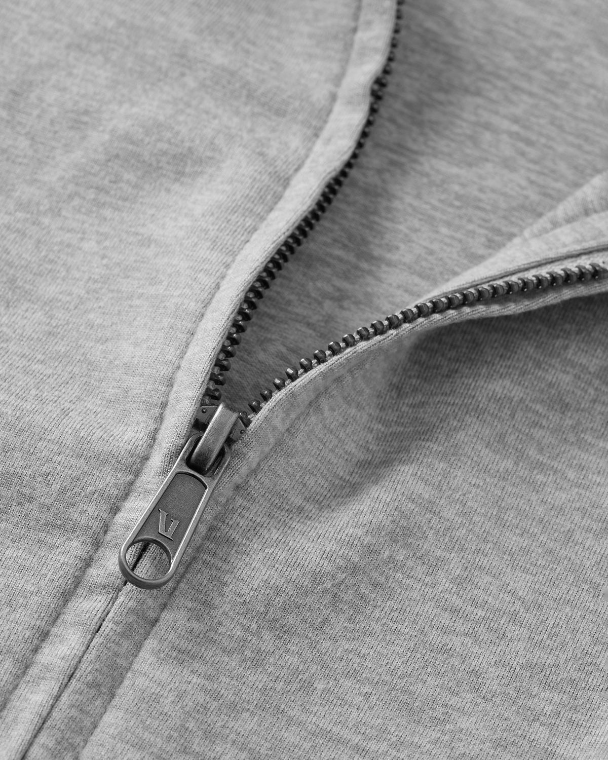 Halo Mini Full Zip Hoodie Pale Grey Heather - Vuori