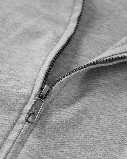 Halo Mini Full Zip Hoodie Pale Grey Heather - Vuori