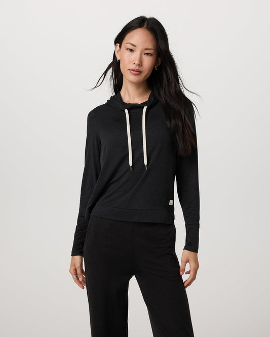 Halo Essential Hoodie Black Heather Sweatshirt - Vuori