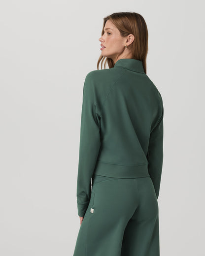 Halo Mini Track Jacket Women's Agate Green Cropped Zip-Up - Vuori