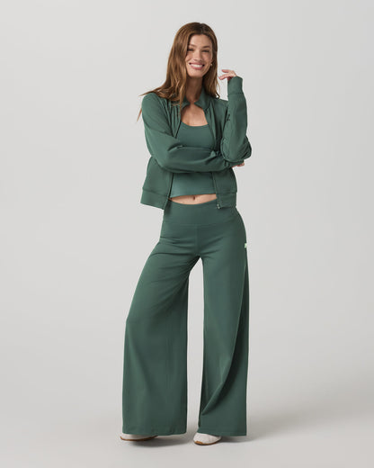 Halo Mini Track Jacket Women's Agate Green Cropped Zip-Up - Vuori