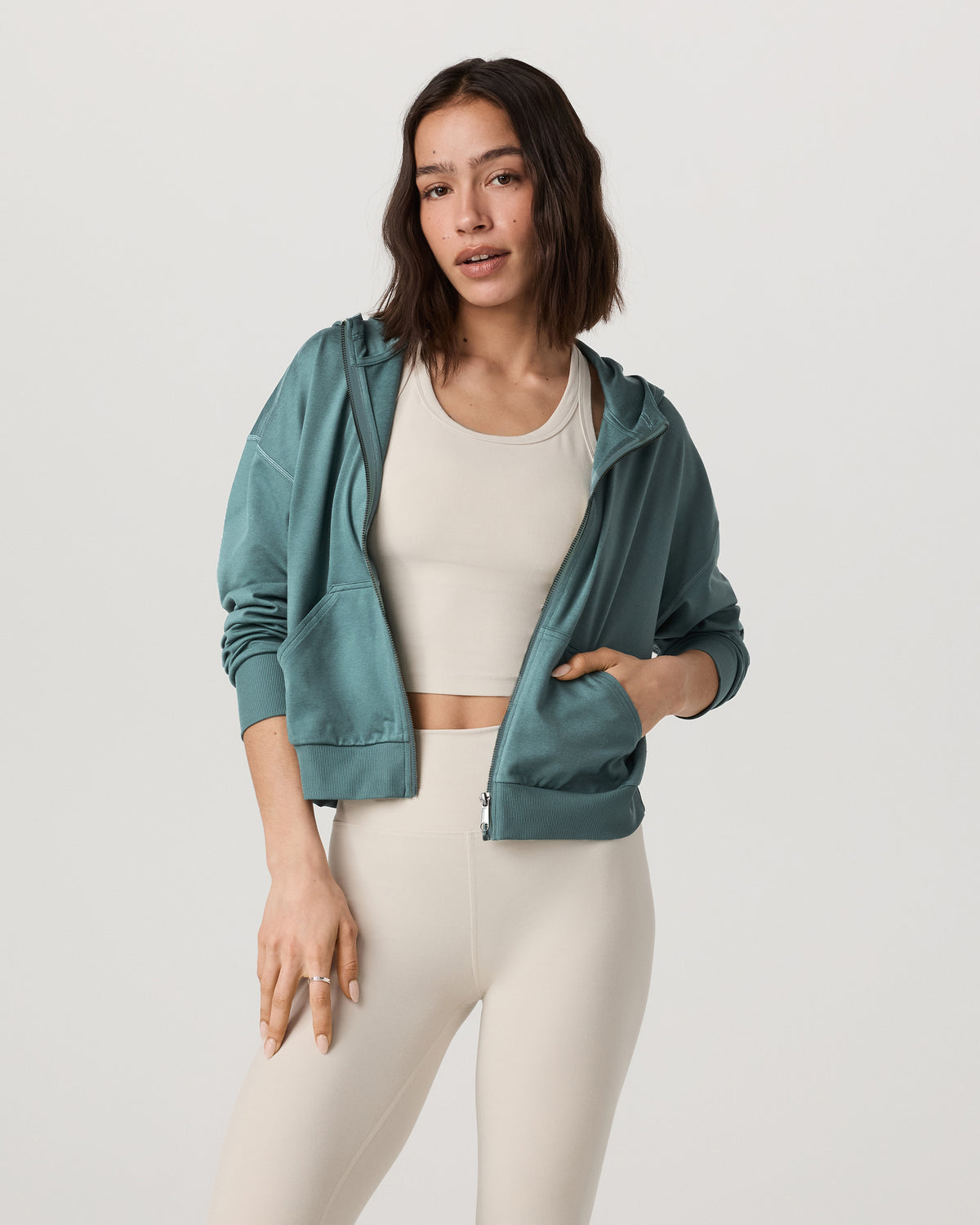 Halo Full Zip Hoodie Women's Bluegrass Heather Hoodie - Vuori